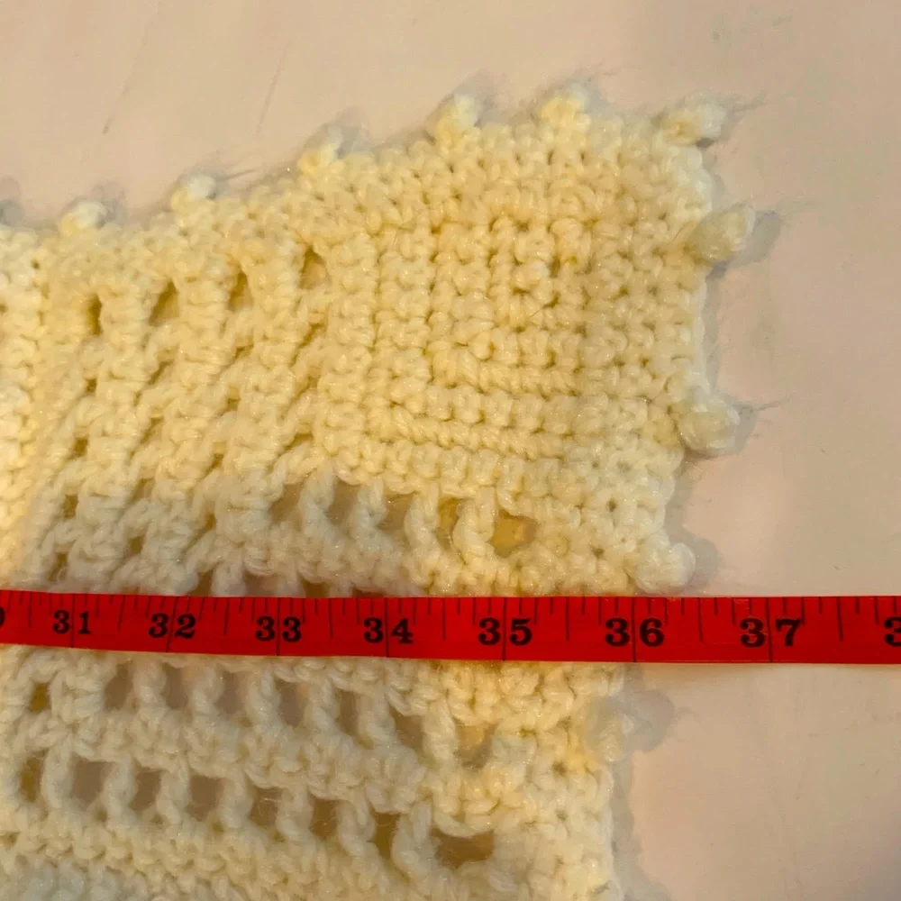 Handmade Crochet Baby Blanket Or Lap Blanket Cream Color